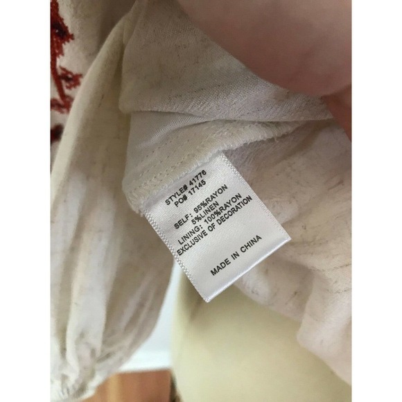 Stitch Fix Skies Are Blue White Embroidered Peasant Blouse - Picture 7 of 8